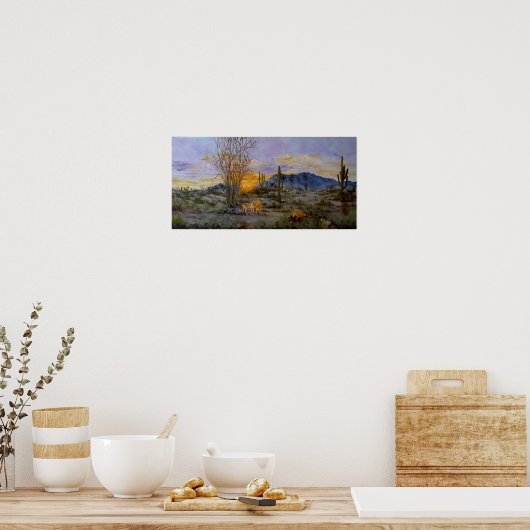 Dringende coyotes die prints schilderen op canvas (Keuken)