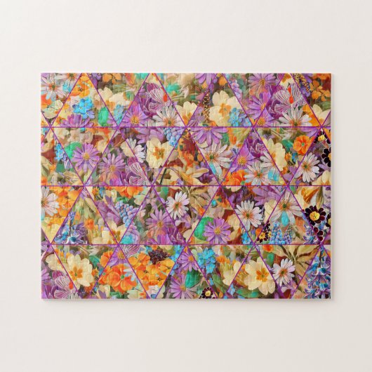 Dringende driehoekige Floral Puzzle Legpuzzel (Horizontaal)