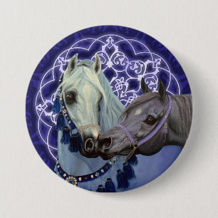 Dringende joodse Arabische paarden Ronde Button 7,6 Cm