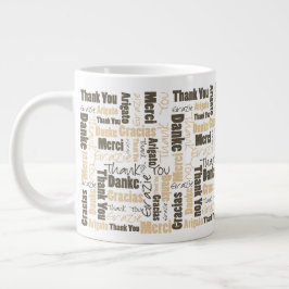 Dringende kleuren Meertalig Dank u Word Cloud Mok