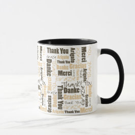 Dringende kleuren Meertalig Dank u Word Cloud Mok