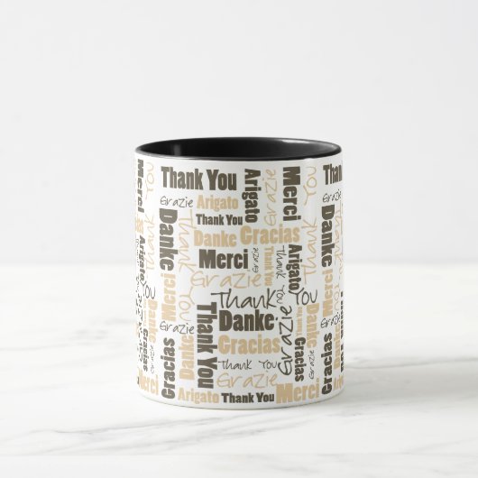 Dringende kleuren Meertalig Dank u Word Cloud Mok (Midden)