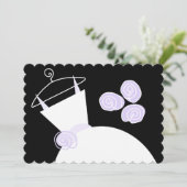 Dringende Paarse vrijgezellenfeest zwarte pastel Kaart (Staand voorkant)