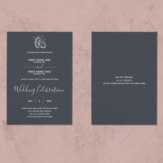 Dringende ringen donkere achtergrond elegant kaart