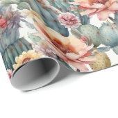 Dringende roos-cactus-bloemvalkleuren cadeaupapier (Rol Hoek)
