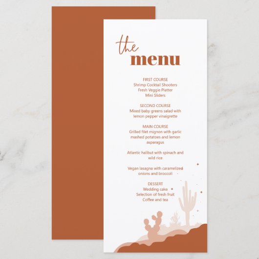 Dringende wandkaart menu (Voorkant / Achterkant)