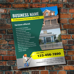 Dringende waskracht Washer Green House Cleaning Flyer