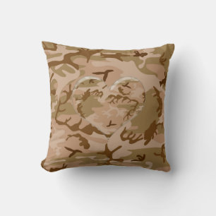 Dringende zand Camo Pillow met camouflaged Heart Kussen