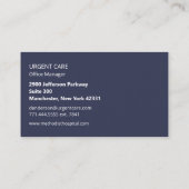 Dringende zorg visitekaartje (Achterkant)