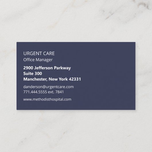 Dringende zorg visitekaartje (Achterkant)