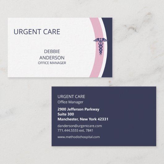 Dringende zorg visitekaartje (Voorkant / Achterkant)