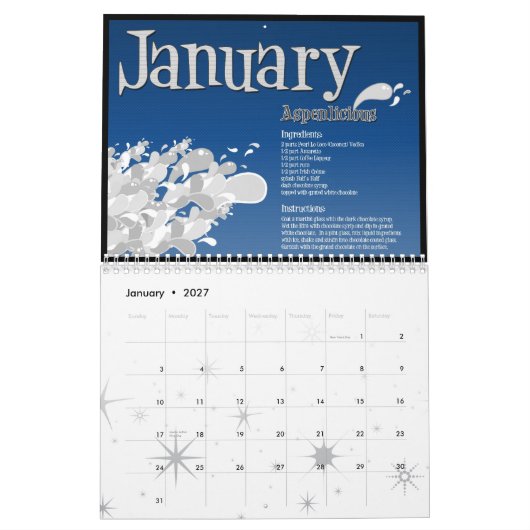 drink 2009 van de maandelijkse kalender (aanpasbaa (Jan 2027)