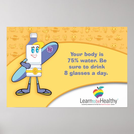 Drink 8 Glas water per dag Poster (Voorkant)