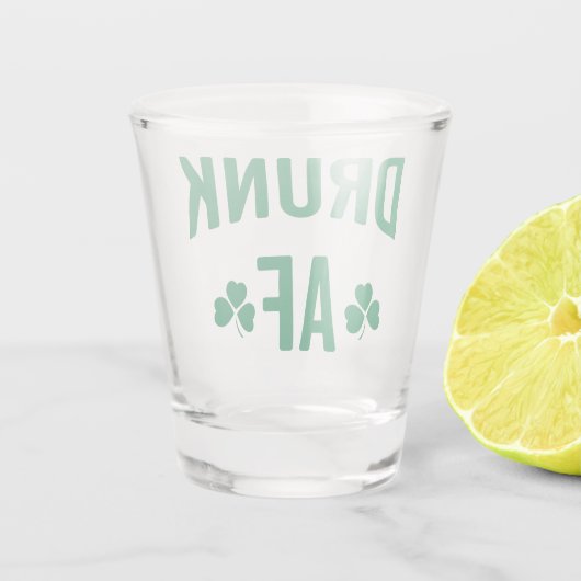 Drink AF Funny St. Patrick's Day Quote Shot Glas (Achterkant)