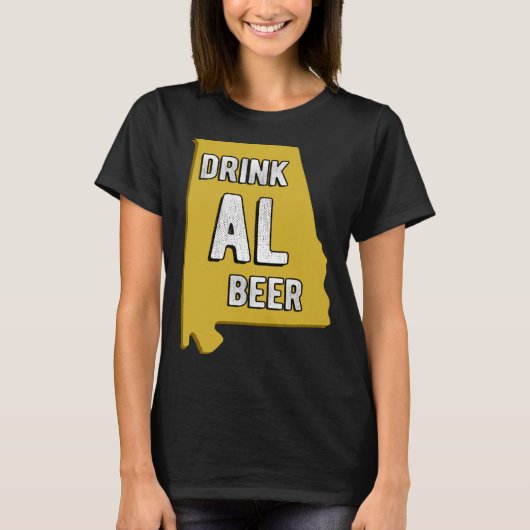 Drink AL Beer State Of Alabama Beer Birmingham Hun T-shirt (Voorkant)
