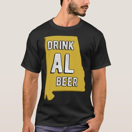 Drink AL Beer State Of Alabama Beer Birmingham Hun T-shirt (Voorkant)