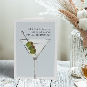 Drink alleen Funny Social Distancing Greeting Kaart