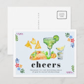 Drink Alone Tacos & Tequila Social Distancing Briefkaart (Voorkant / Achterkant)