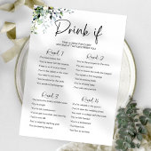 Drink Als Bachelorette Game Minimalist Kaart