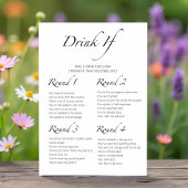 Drink Als Bachelorette Minimalistisch Spel Kaart