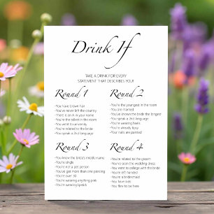 Drink Als Bachelorette Minimalistisch Spel Kaart