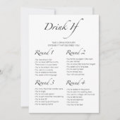 Drink Als Bachelorette Minimalistisch Spel Kaart (Voorkant)