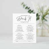 Drink Als | Bachelorette Party Game Kaart (Staand voorkant)