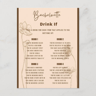 Drink Als Bachelorette Party Spel Informatiekaartje