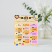 Drink Als Bachelorette Party Spel Informatiekaartje (Staand voorkant)