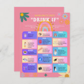 Drink Als Bachelorette Party Spel Informatiekaartje (Voorkant / Achterkant)