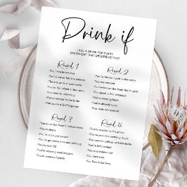 Drink Als Bruidsfeest Minimalist Kaart