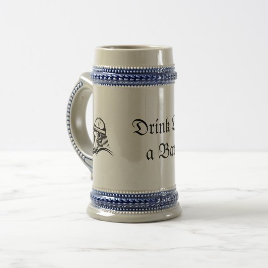 Drink als een bard bierpul (Voorkant links)