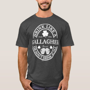 Drink als een galagher Shamrock St Patricks Day T-shirt
