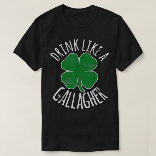 DRINK ALS EEN GALLAGHER St. Patricks Day Beer Iris T-shirt (Design voorkant)