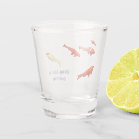 Drink als een goudvis shot glas (Achterkant)