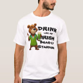 Drink als een Ier: Grappige grillige dag Drink T-shirt (Voorkant)