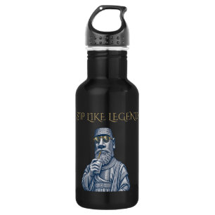 Drink als een Legende Vintage Kunst Zwarte Waterfl Waterfles