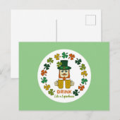 Drink als een Leprechaun Briefkaart (Voorkant / Achterkant)