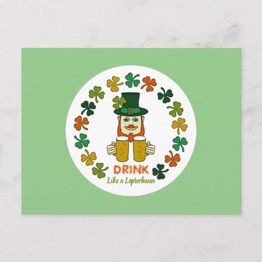 Drink als een Leprechaun Briefkaart (Voorkant)