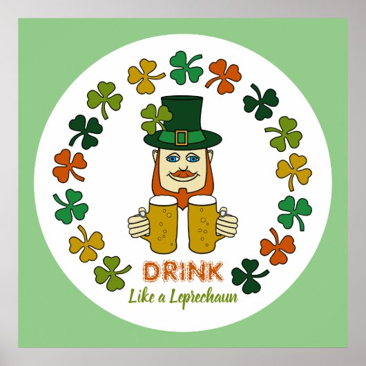 Drink als een Leprechaun Poster (Voorkant)
