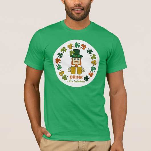 Drink als een Leprechaun T-shirt (Voorkant)