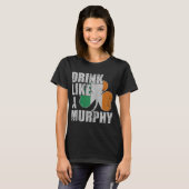 Drink als een Murphy Irish St Patricks Day Zip T-shirt (Voorkant volledig)