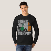Drink als een Murphy Irish St Patricks Day Zip T-shirt (Voorkant volledig)