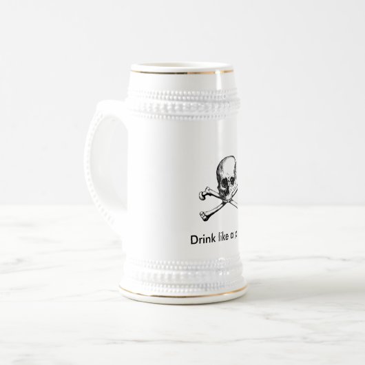Drink als een piraat bierpul (Voorkant links)