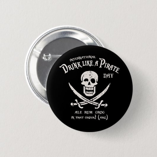 Drink als een piraat ronde button 5,7 cm (Voorkant /achterkant)