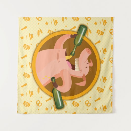 drink als een varken wandkleed (Voorkant (horizontaal))