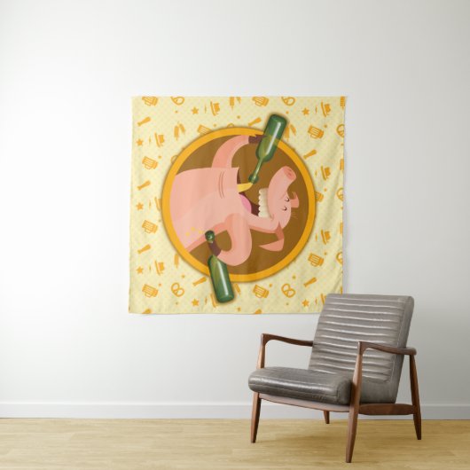 drink als een varken wandkleed (In Situ (horizontaal))