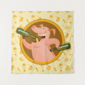 drink als een varken wandkleed (Voorkant)