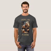 Drink als een Viking T-shirt (Voorkant volledig)