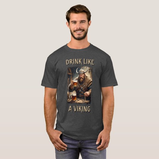 Drink als een Viking T-shirt (Voorkant volledig)